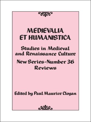 cover image of Medievalia et Humanistica, No. 36